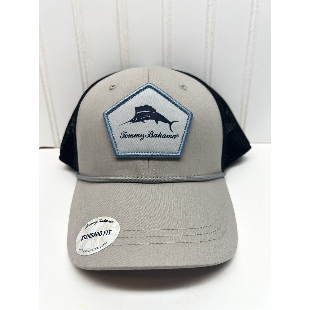 TOMMY BAHAMA Tip Your Cap HAT Marlin Adjustable Baseball Blue/Grey NEW